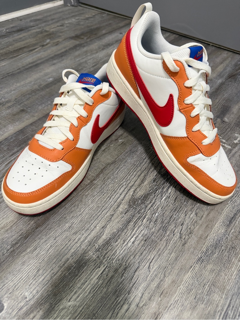 Nike White, Orange & Red Low-Top Sneakers